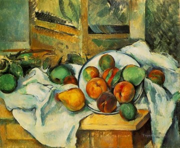 テーブルナプキンとフルーツ ポール・セザンヌ Oil Paintings